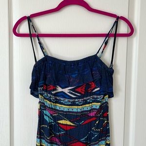 Boho 2010s style geometric pattern maxi dress